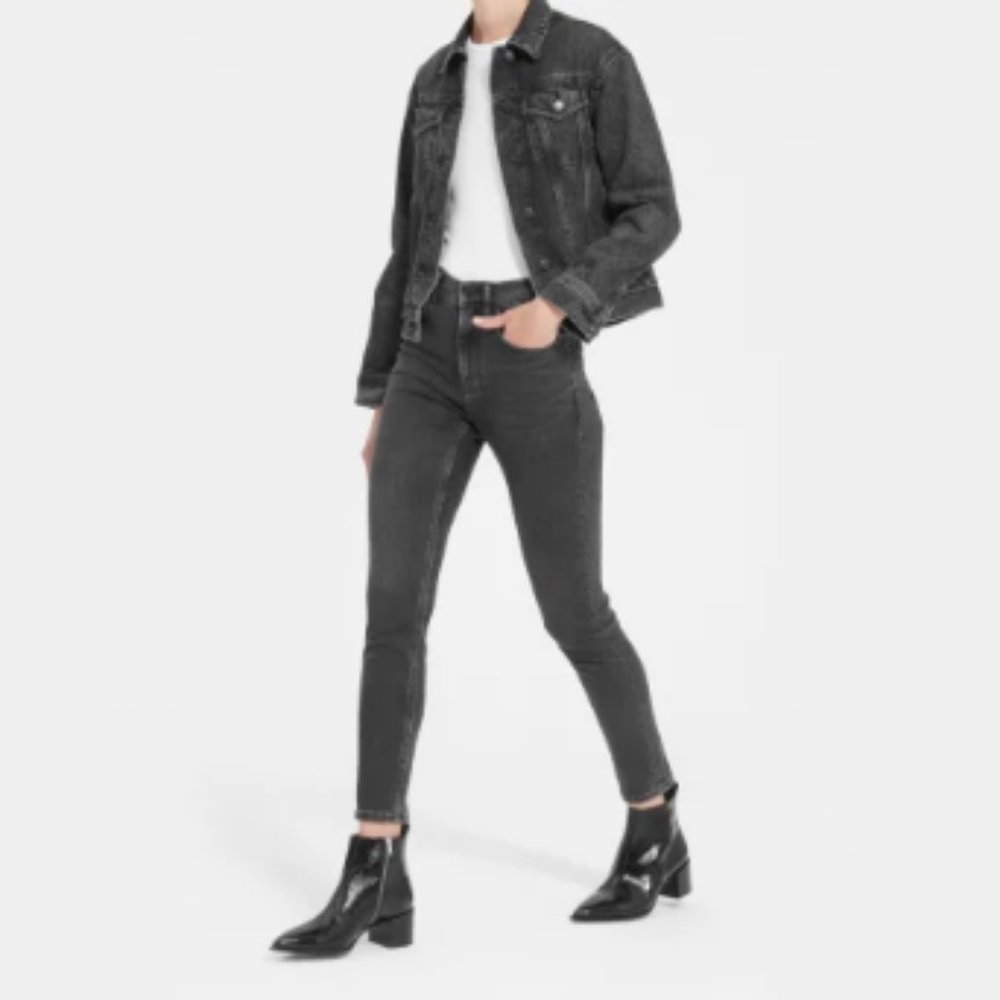 Everlane High-Rise Skinny Washed Black Jean 27R